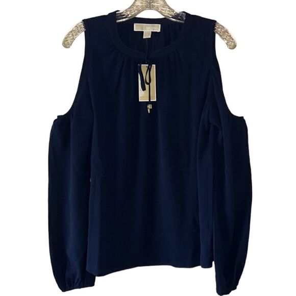 NEW Michael Kors Cold Shoulder Blouse - Picture 3 of 7
